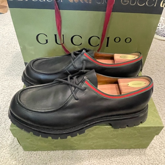 Gucci Men’s Sz 13 Leather Upper and Runner Sole Quebec Calf - Picture 1 of 9